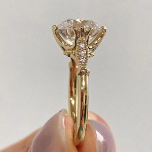 2 CT Round Cut Moissanite Diamond Ring Round Cut Engagement Ring 14K Gold Wedding Ring Anniversary Ring Proposal Ring Promise Ring For Women