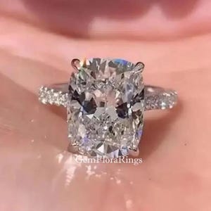3 CT Elongated Cushion Cut Moissanite Solitaire 14K Solid Gold Engagement Ring Unique Moissanite Wedding Designer Ring, Anniversary Ring.