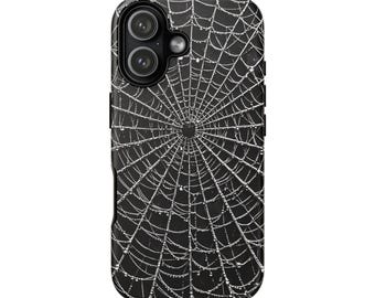 Spider Web iPhone 17 16 15 14 Case Matte Gothic Dark Aesthetic Grunge Protective Phone Cover