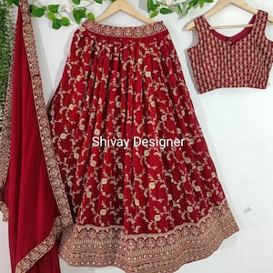 Maroon Lehenga choli for Women indian Wedding Wear Reception Wear chaniya choli Ready to wear embroidery sequence Work Lehenga choli women
