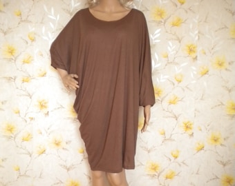Oversized drapierter Kaftan Kleid, langes Tunika Kleid, asymmetrisch drapierter Umstandskaftan, plus size locker sitzende Fledermaus Dolman Ärmel, auf Bestellung