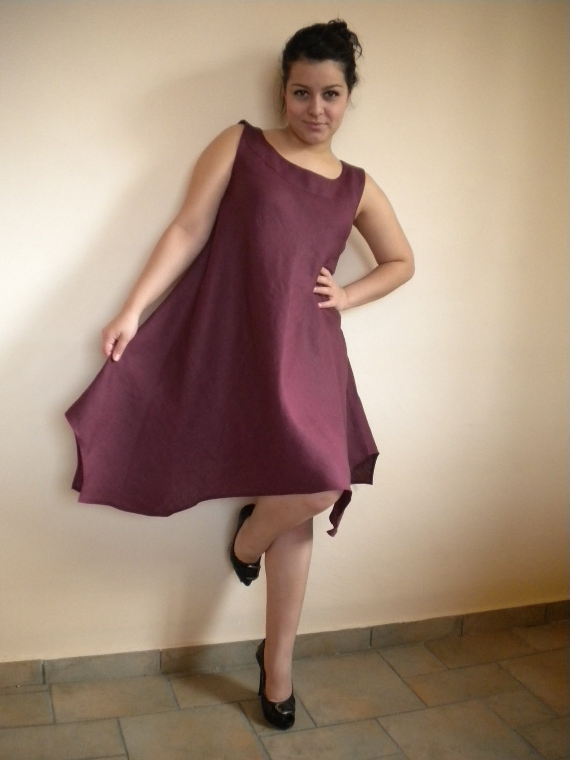 Plain Linen Lagenlook Tunic Top main image 0