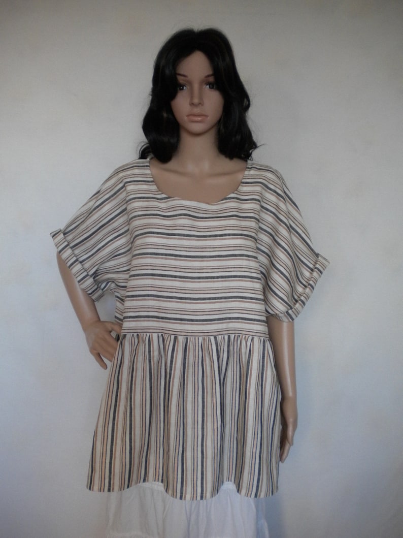 Plus Size Linen Top Loose Fitting Linen Tunic Top Lagenlook Etsy