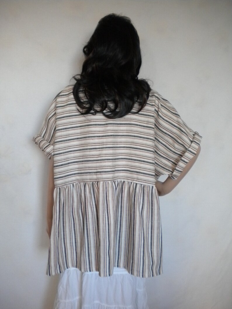 Plus Size Linen Top Loose Fitting Linen Tunic Top Lagenlook Etsy