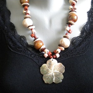 ceramic beaded necklace, , handmade with love