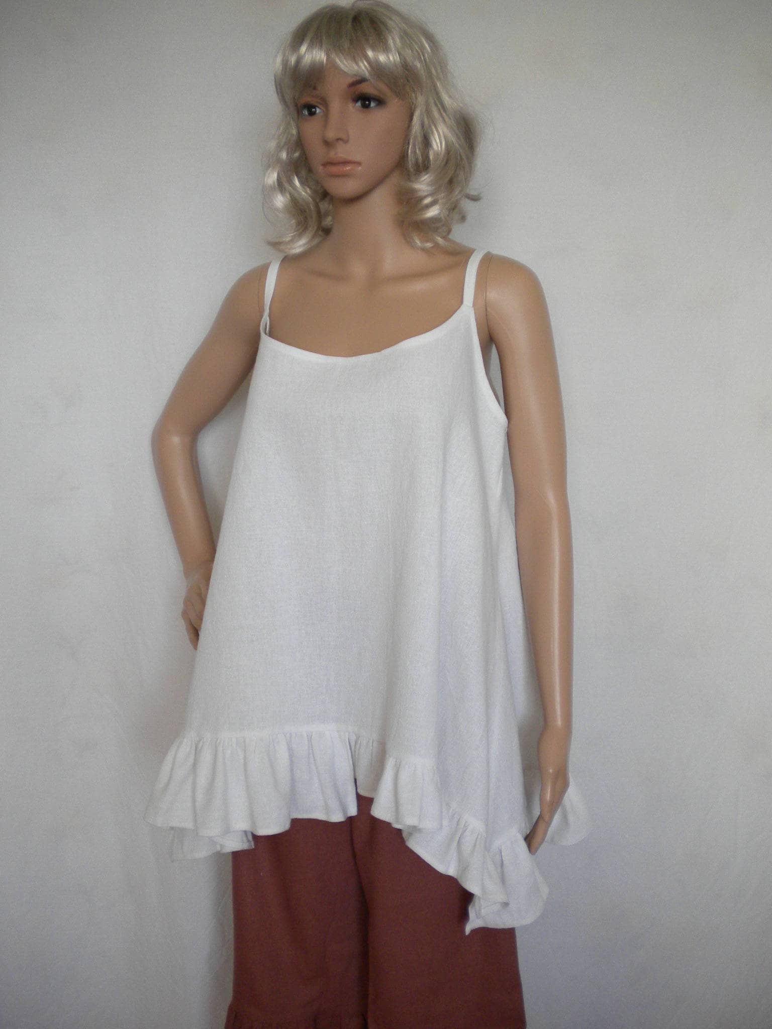 Plus size linen cami top boho linen tank top lagenlook linen Etsy
