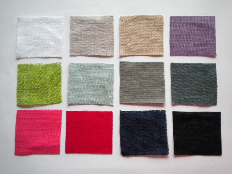 Linen Dress, Knee Length Babydoll Dress, Gathered Waist, Buttoned up