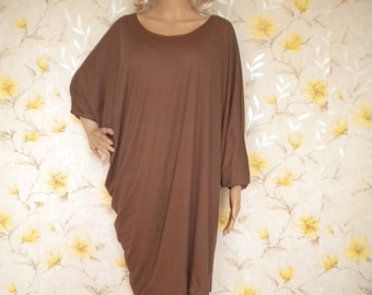 drapieren Sie Kaftan Kleid, plus Größe locker sitzende Fledermaus Dolman Ärmel, übergroßes langes Tunika Kleid, asymmetrisches Kaftan Kleid, auf Bestellung