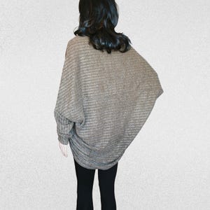 Cocoon batwing wrap top cardigan, oversized long sleeve bolero, open drape duster size S image 9