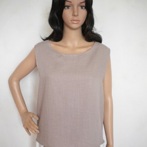 linen tank top, sleeveless linen shirt, loose fitting oversized blouse, plus size maternity summer top, handmade women clothing