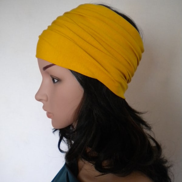 turban headband, extra wide head wrap, unisex hair tube bandeau headcover, chemo headwear breathable head covering, gift for her dreadlock