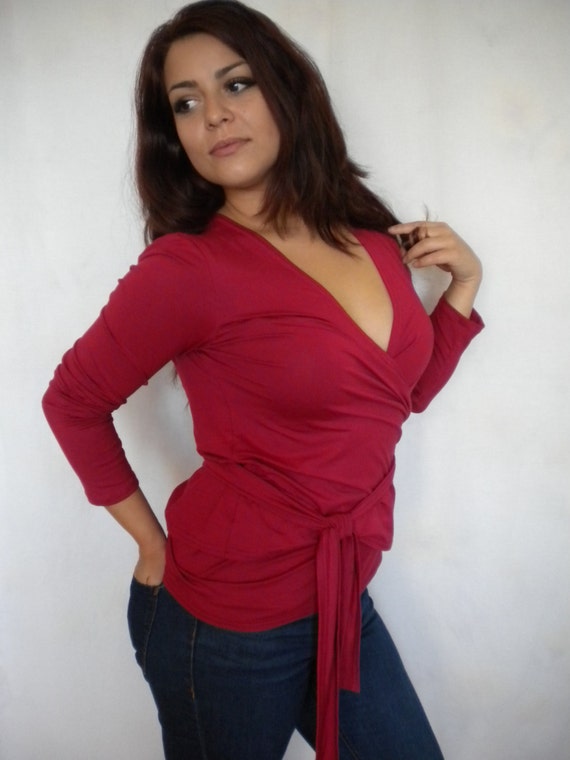 plus size wrap tops