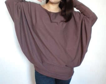 maglione oversize con spalle scoperte, top premaman ampio con maniche lunghe a pipistrello, camicia con spalle scoperte