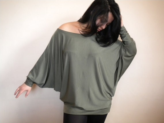 Oversized Sweater Top off Shoulder Batwing Sleeve Sweater - Etsy