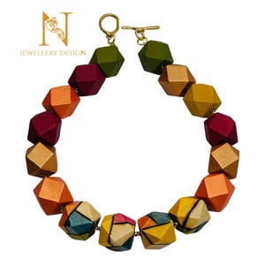 Statement Art Wooden Bead Necklace