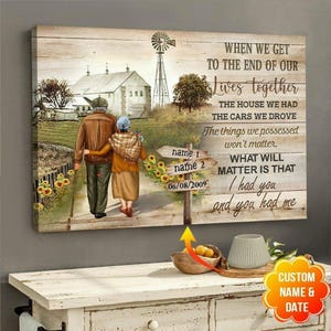 I Had You And You Had Me Canvas – Personalized Couple Wall Art – Gift for Parents from Kids – Anniversary, Christmas, Valentine’s Day Gift