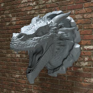 STL File - Dragon Head - 3D Wall Sculpture