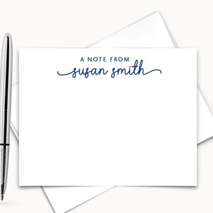 Classic Monogram Flat Note Cards - Correspondence Card Stationery - Personalized Card Stationary - Thank You Notes, ,
