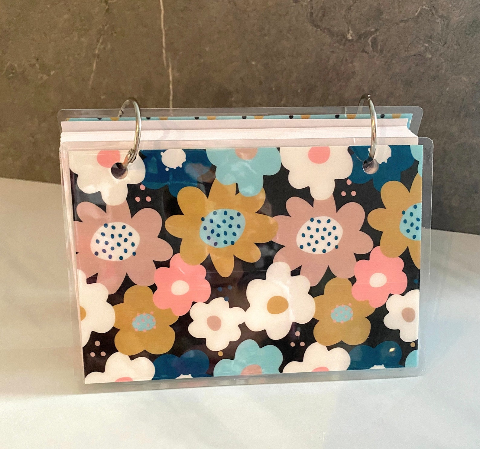 Index Card Binder, Flashcard Holder or Recipe Book, Laminated Note Card ...