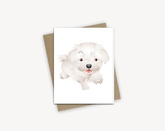 dog note card set. card set. kids note. note cards. blank cards. folded stationery.