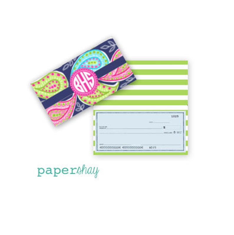 Checkbook Cover Monogrammed Vinyl Checkbook Cover Duplicate Etsy