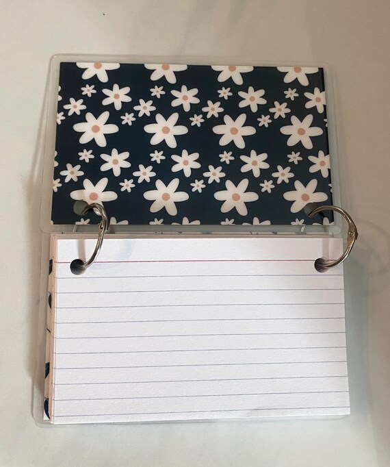 Index Card Binder, Flashcard Holder or Recipe Book, Laminated Note Card  Binder, Blank Book, Leaves PS13018 - Etsy