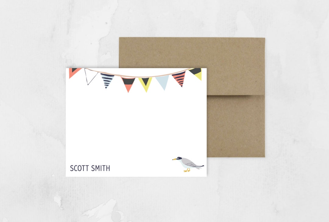 Nautical Personalized Note Card, Custom Boating Flag Stationery ...