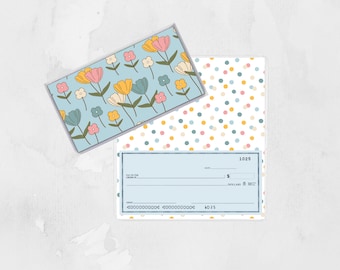 Tulip Checkbook Cover, Stylish Duplicate Checks Checkbook Holder