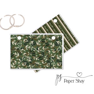 Index Card Binder, Flashcard Holder or Recipe Book, Laminated Note Card Binder, Blank Book, Camo PS3019