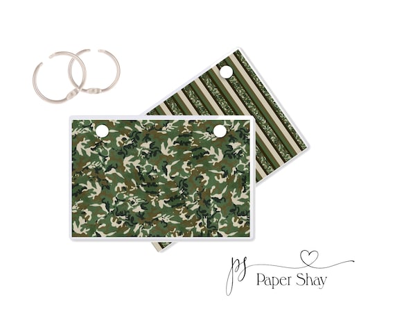 Index Card Binder, Flashcard Holder or Recipe Book, Laminated Note Card  Binder, Blank Book, Camo PS3019 - Etsy