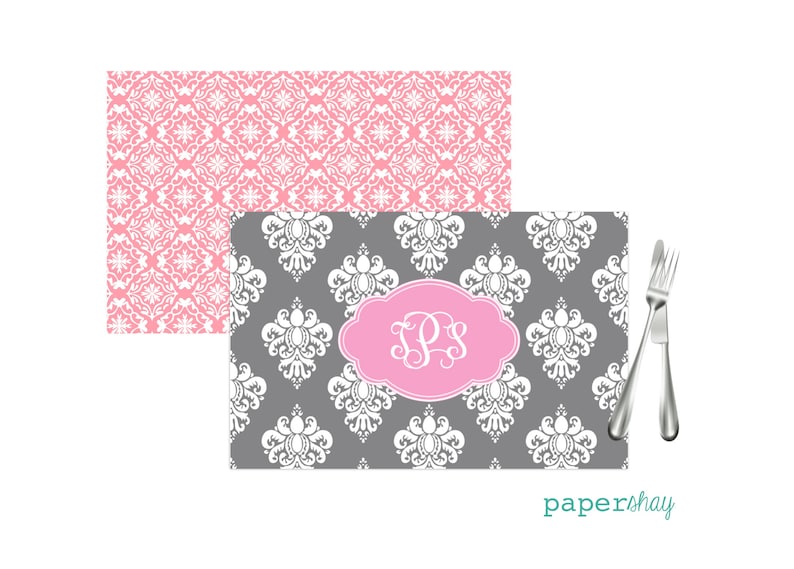 Monogrammed Placemat Laminated Placemats Design Your Own Etsy