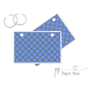 Index Card Binder, Flashcard Holder or Recipe Book, Laminated Note Card Binder, Blank Book, Plaid PS3920