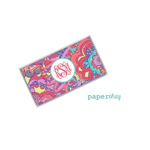 Checkbook Cover, Monogrammed Vinyl Checkbook Cover, Duplicate Checkbook, Top Tear Checkbook,PS425 image 2