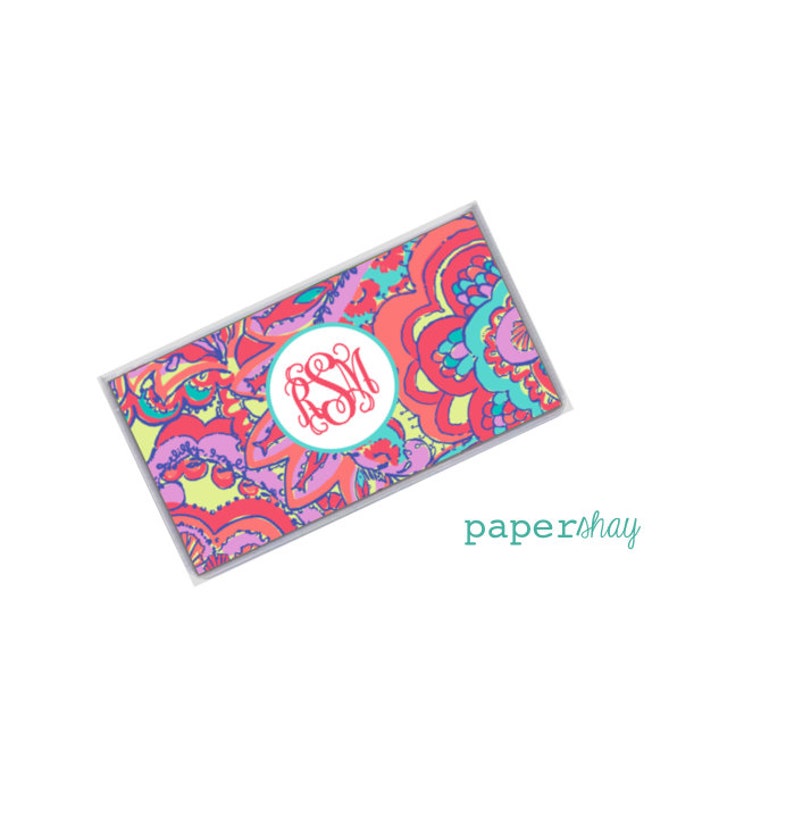 Checkbook Cover, Monogrammed Vinyl Checkbook Cover, Duplicate Checkbook, Top Tear Checkbook,PS425 image 2