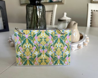 Floral Index Card Binder, Flashcard Holder or Recipe Binder, Laminated Note Card Binder, PS30210