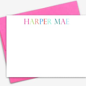 Classic Monogram Flat Note Cards - Correspondence Card Stationery - Personalized Card Stationary - Thank You Notes, FLAT CARDS