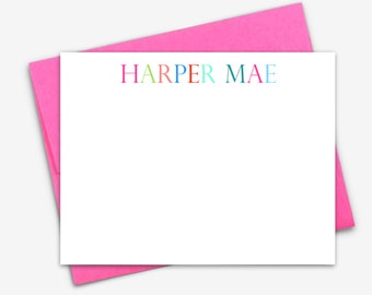 Classic Monogram Flat Note Cards - Correspondence Card Stationery - Personalized Card Stationary - Thank You Notes, FLAT CARDS