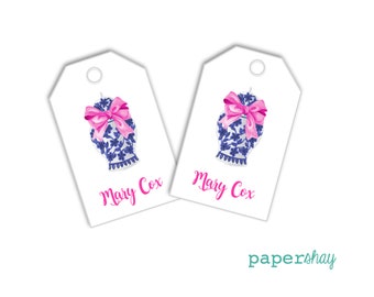 Personalized Hang Tags or Monogram Gift Tags, Adult Calling Cards, Favor Tags, Ginger Jar