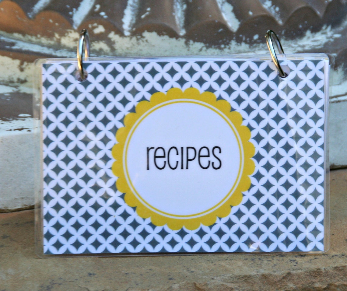 Recipe Card Binder Laminated 4 x 6 Index Card Binder Index Etsy