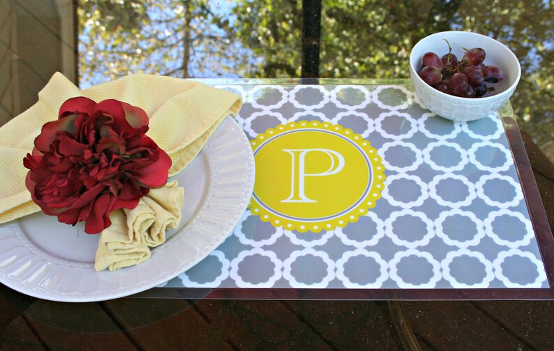 Monogrammed Placemat Laminated Placemats Design Your Own Etsy