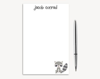 Custom NOTEPAD with Name Personalized Notepad for Thank You Notes, Kids Notepad Raccoon PS121