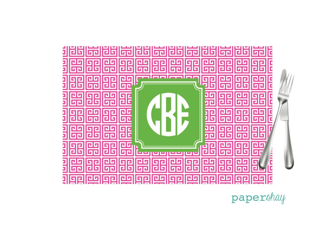 Monogrammed Placemat Laminated Placemats Design Your Own Etsy