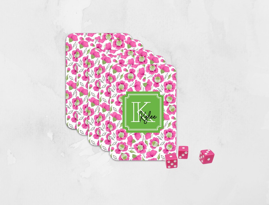 Personalized Playing Cards, Custom Floral Poker Cards, Card Game Gift ...