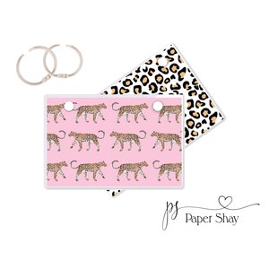 Index Card Binder, Flashcard Holder or Recipe Book, Laminated Note Card Binder, Blank Book, Cheetah, PS3915