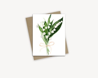 Spring Lily of the Valley Stationery, Feminine Floral Stationery for Well Wishes, Easter Renewal Note Cards, Wedding Correspondence