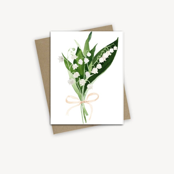 Spring Lily of the Valley Stationery, Feminine Floral Stationery for Well Wishes, Easter Renewal Note Cards, Wedding Correspondence