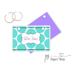 Personalized Index Card Binder, Flashcard Holder or Recipe Book, Laminated Note Card Binder, PS3005