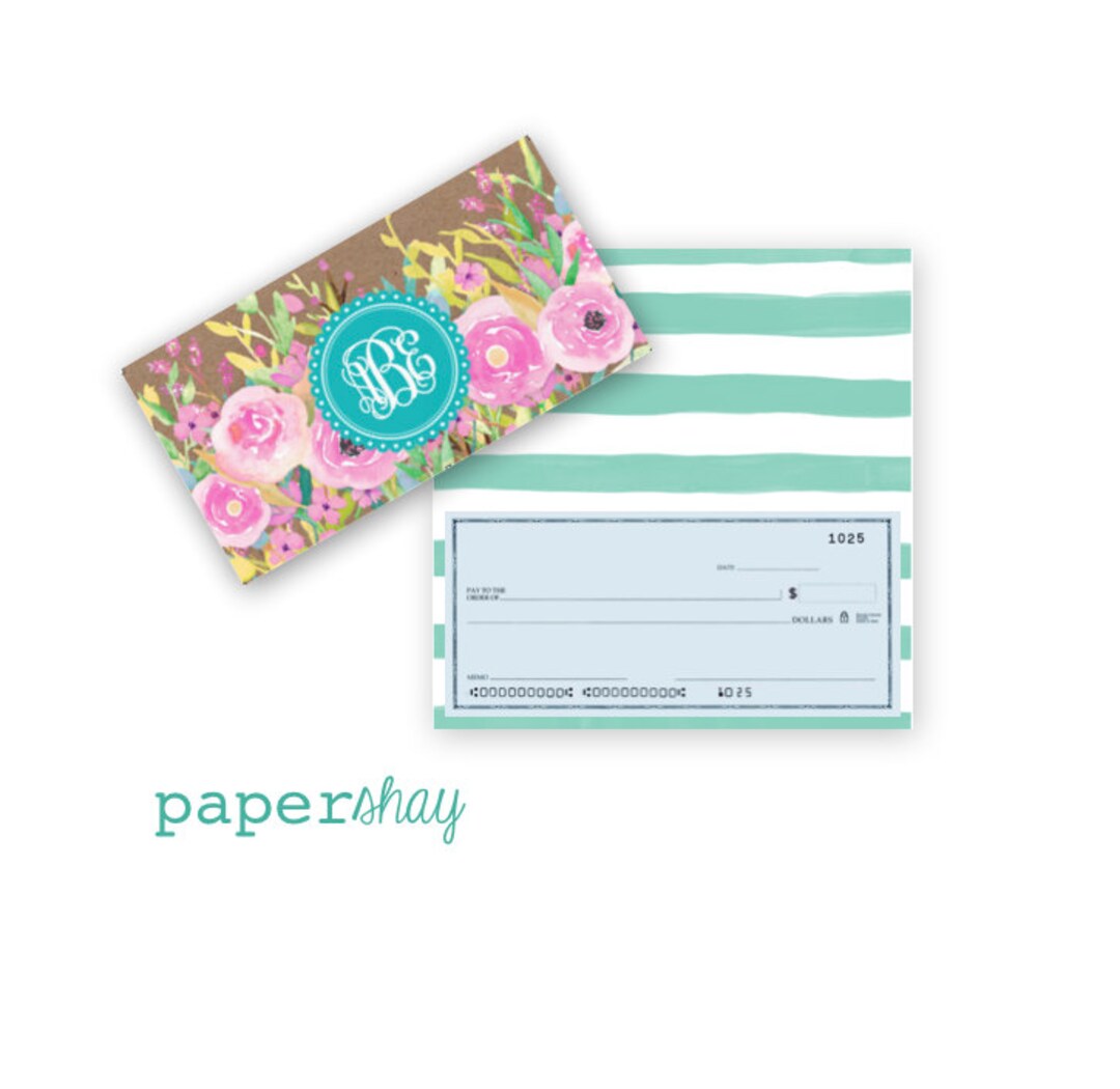 Checkbook Cover, Monogrammed Vinyl Checkbook Cover, Duplicate Checkbook ...