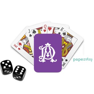 Personalized Poker Playing Cards, Monogram Playing Cards, 2 Letter Monogram image 6