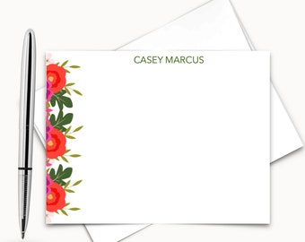 Monogram Flat Notecards - Correspondence Card Stationery - Personalized Card Stationary - Thank You Notes, FLAT NOTE CARDS
